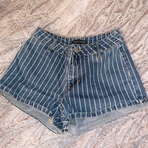 Striped Jean Shorts
